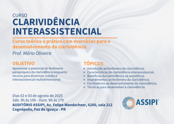 Clarividência Interassistencial (Profº Mário Oliveira / Presencial / 02 a 03/08/2025) - Imagem 2