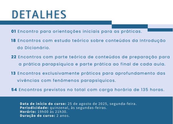 Vivências Parapsíquicas II - Turma 02 (Profº Ulisses Schlosser / Híbrido / Quinzenal / Segundas - 19h00 às 21h30 / Início - 25/08/2025) - Imagem 3